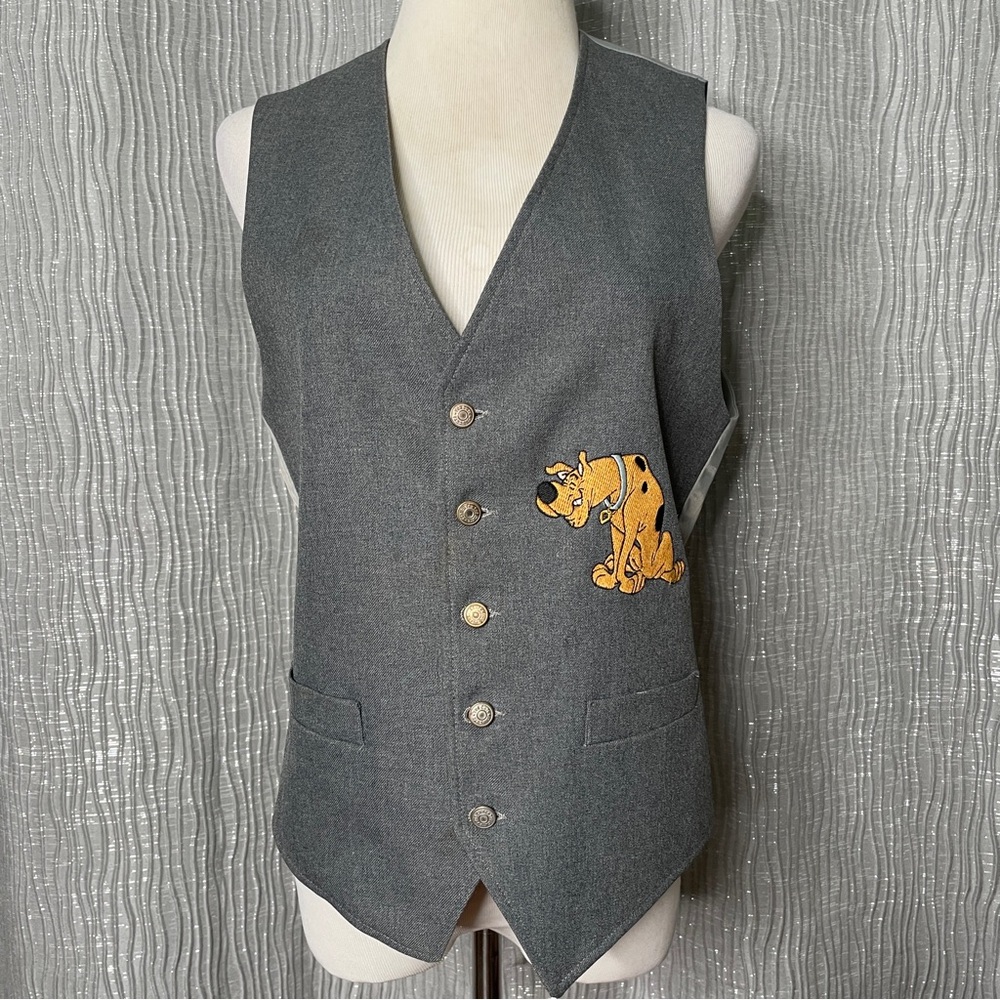 Vintage Scooby Doo embroidered button front vest